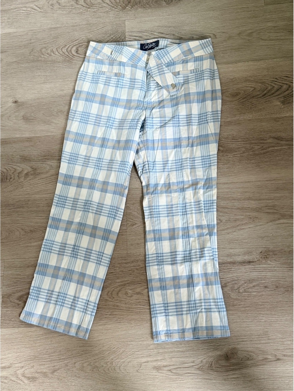 City Streets Y2K Blue Plaid Pants – Size 3